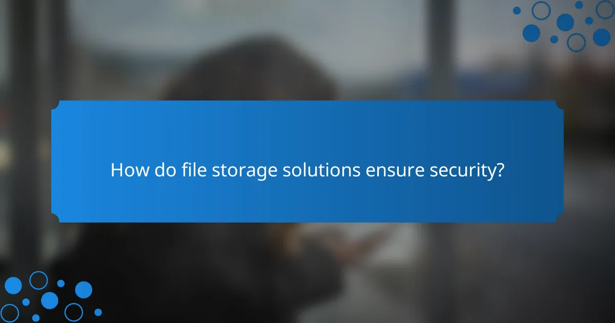 How do file storage solutions ensure security?