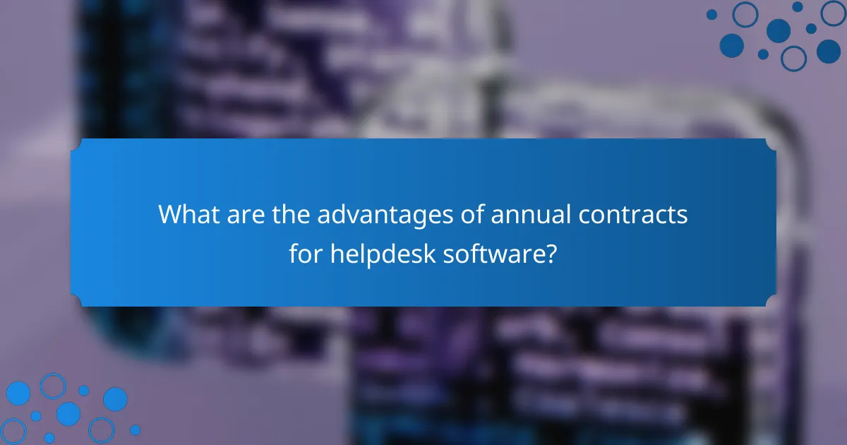 What are the advantages of annual contracts for helpdesk software?