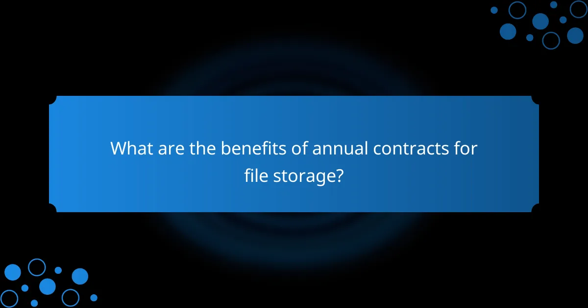 What are the benefits of annual contracts for file storage?