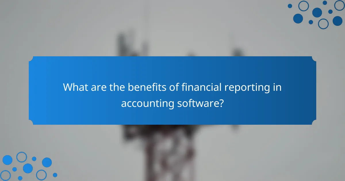 What are the benefits of financial reporting in accounting software?