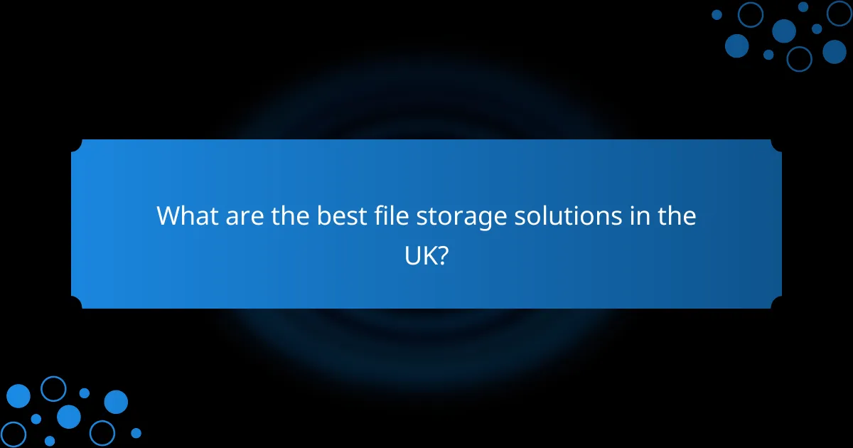 What are the best file storage solutions in the UK?