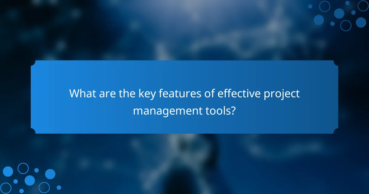 What are the key features of effective project management tools?