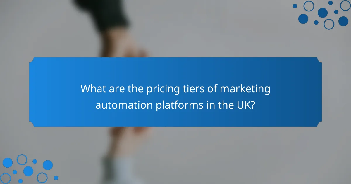 What are the pricing tiers of marketing automation platforms in the UK?