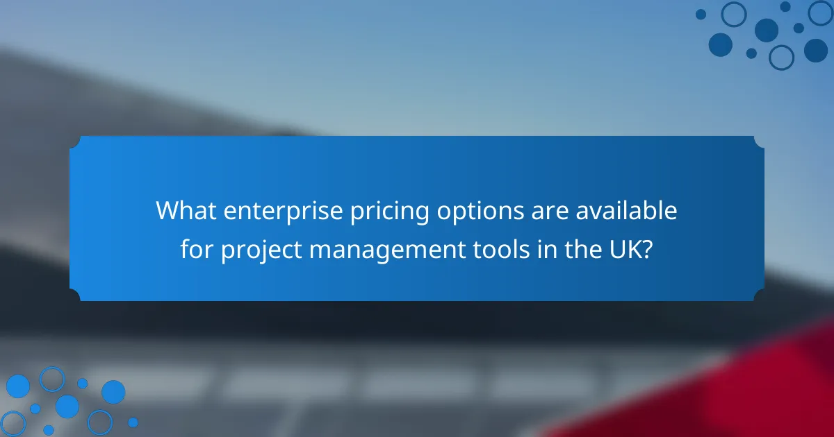 What enterprise pricing options are available for project management tools in the UK?