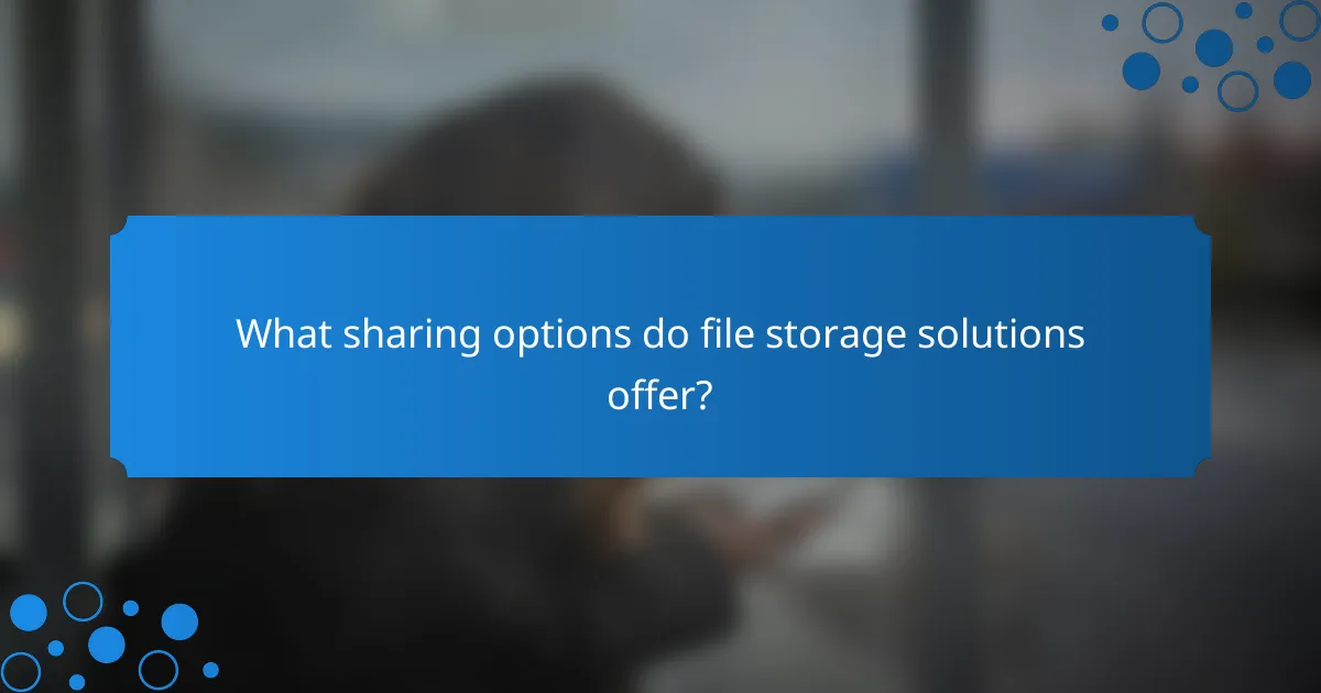 What sharing options do file storage solutions offer?