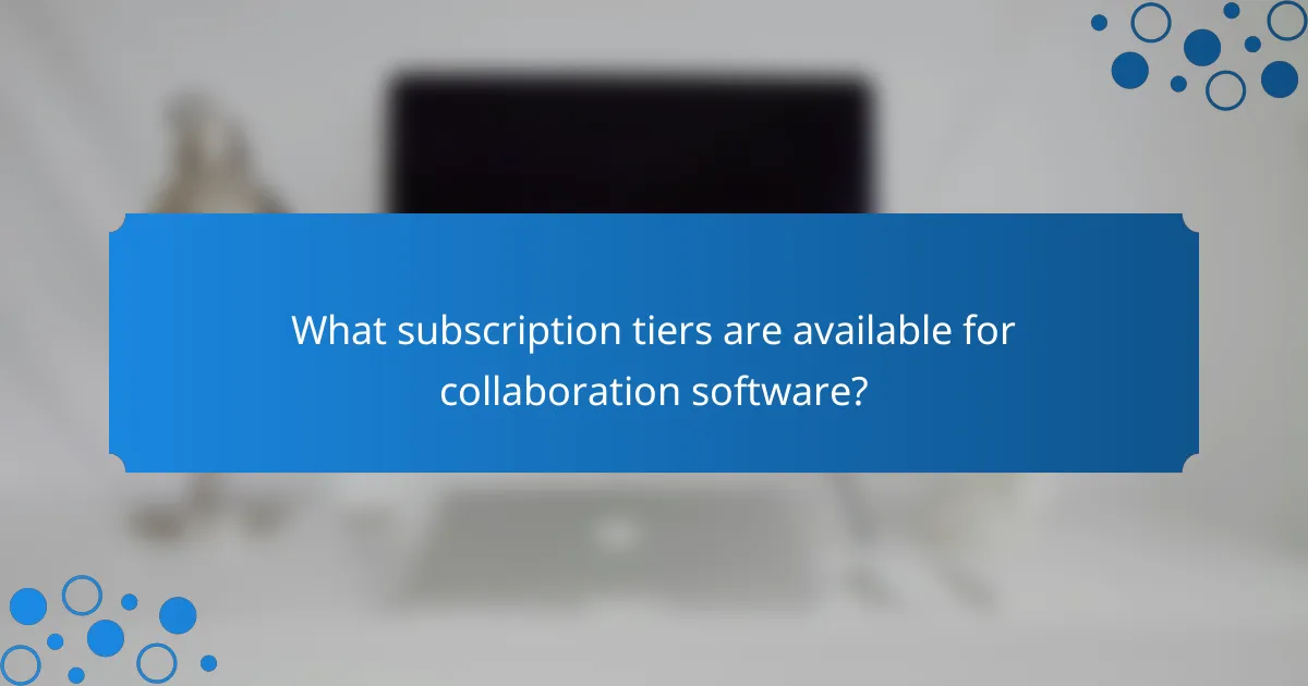 What subscription tiers are available for collaboration software?